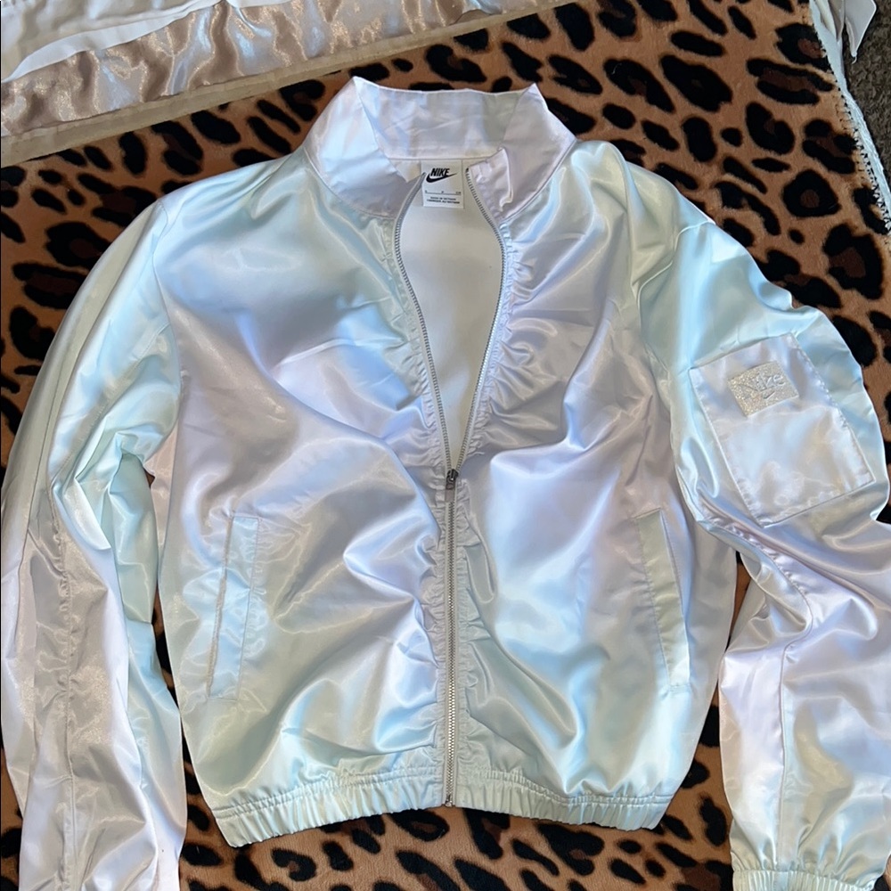 Nike White Satin Jacket